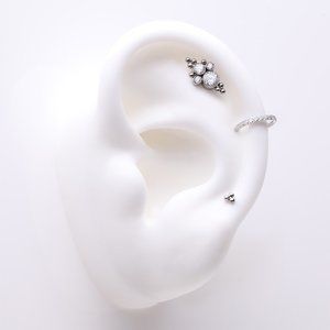 3 Pcs of Assorted Titanium Royal Bali Bauble Beaded Stud x Clicker Package